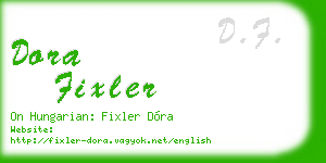 dora fixler business card